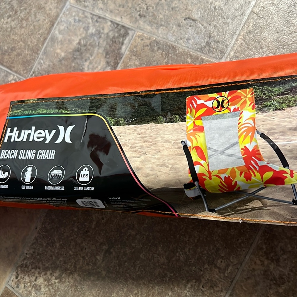 Hurley Beach sling collapsible foldable chair NEW